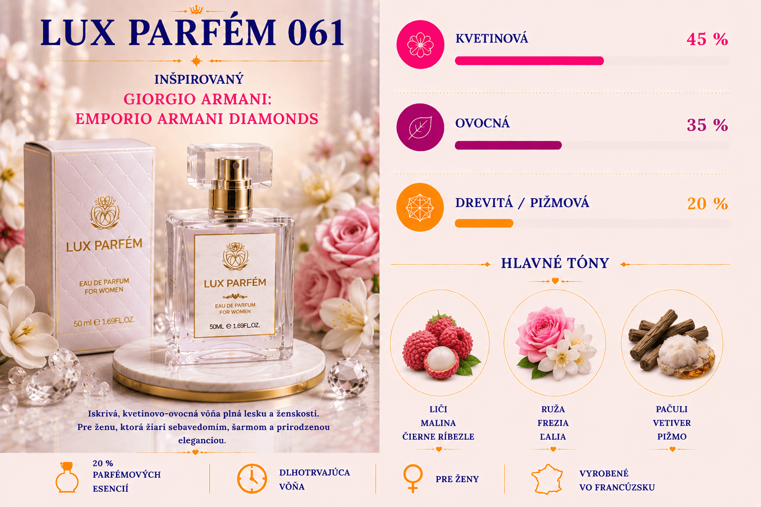 Lux Parfém 061 – Inšpirovaný Giorgio Armani: Emporio Armani Diamonds